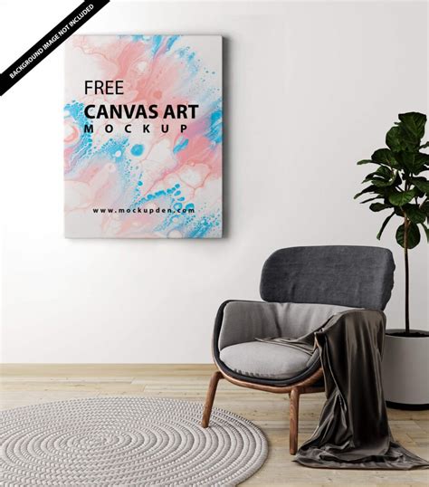 Free Canvas Art Mockup Vol 2 PSD Template - Mockup Den