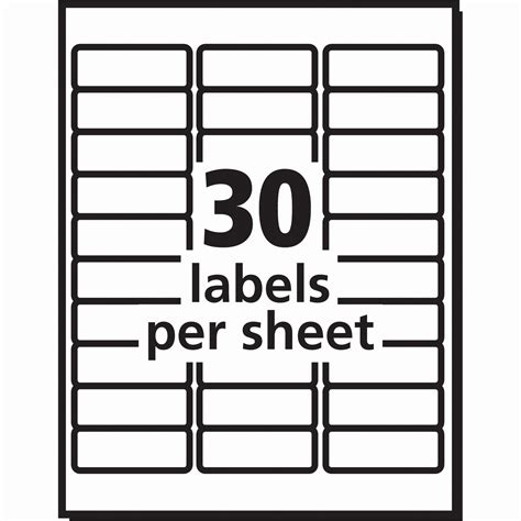 46 Avery 30 Per Sheet Labels