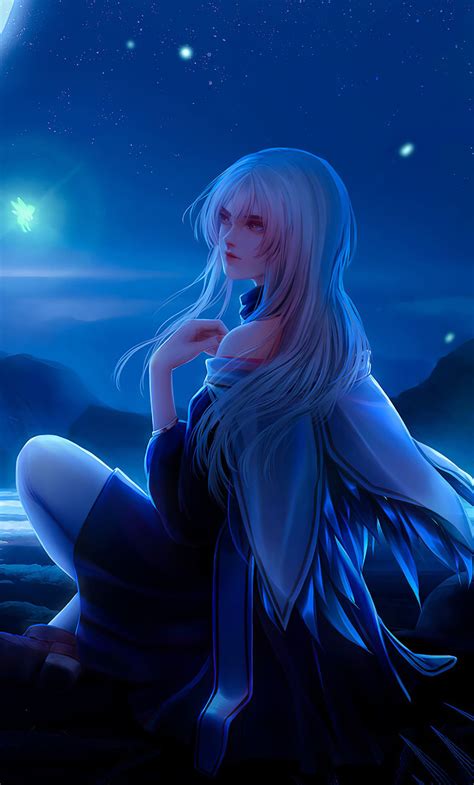 Anime Girl And The Moon Wallpapers - Wallpaper Cave