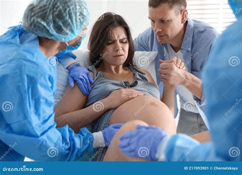 Woman Giving Child Birth in Maternity Hospital Stock Image - Image of ...