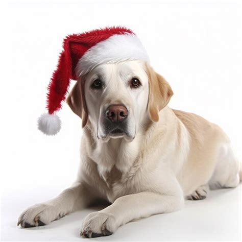 Premium AI Image | A dog wearing a Santa hat