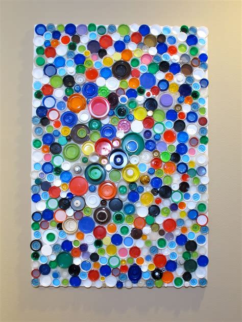 BluKatKraft: How to Make an Upcycled Plastic Bottle Cap Mosaic