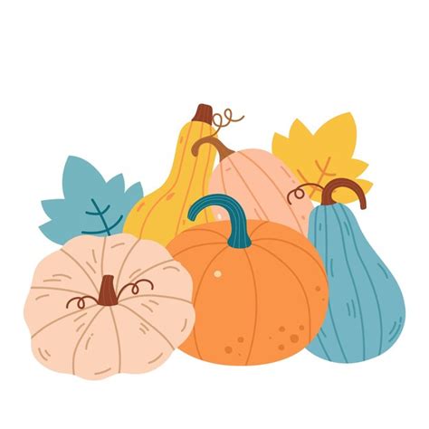 Premium Vector | Cute hand drawing pumpkin vegetable cartoon ...