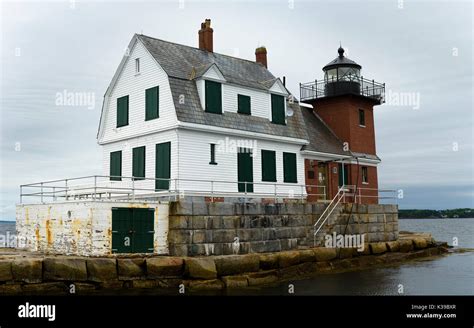 Rockland Breakwater Lighthouse, Rockland, Main USA Stock Photo - Alamy