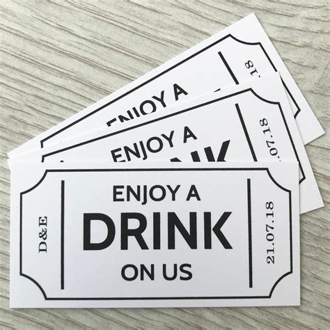 Free Drink Ticket Template Word - Printable Word Searches