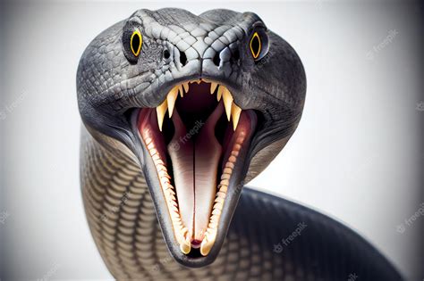 Premium Photo | A closeup image of a black mamba snake with its mouth ...