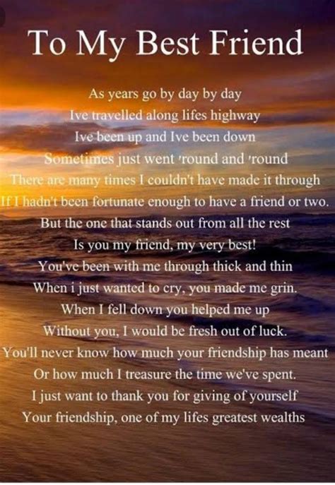 Best friend poem | Happy birthday best friend quotes, Friends forever ...