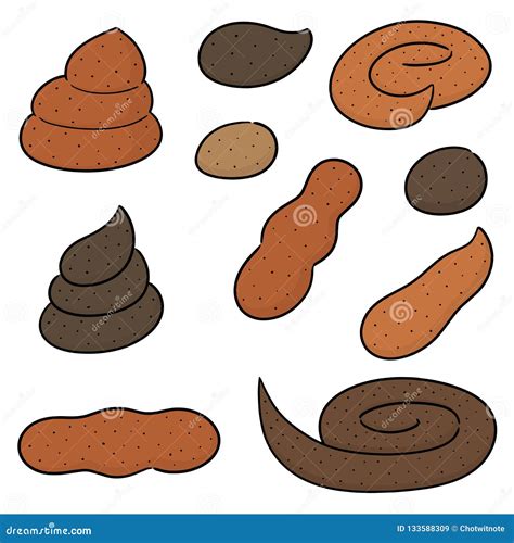 Vector set of poop stock vector. Illustration of cute - 133588309