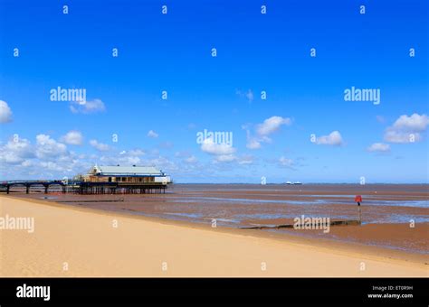 Cleethorpes pier and beach Stock Photo - Alamy