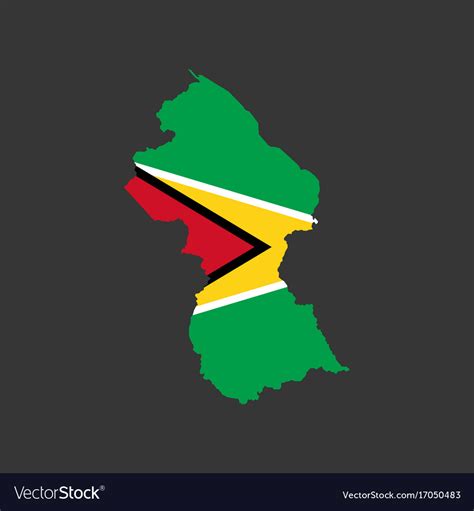 Guyana flag and map Royalty Free Vector Image - VectorStock