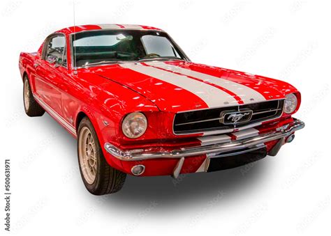 Classic Ford Mustang 1960s Fastback. White background. Stock-Foto ...