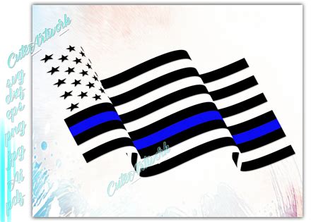 American Waving Flag SVG, Police SVG, Back the blue svg (552182) | Cut ...