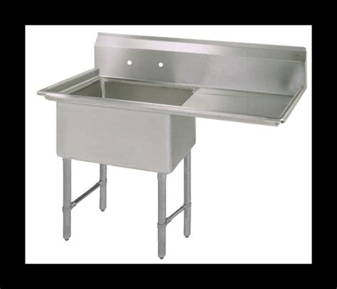 New! Stainless Steel Single Compartment Sink With Right Drainboard ...