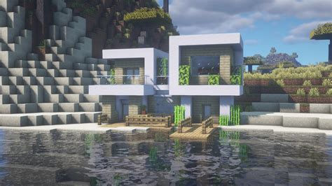 Minecraft How To Build Beach House - Minecraft Land