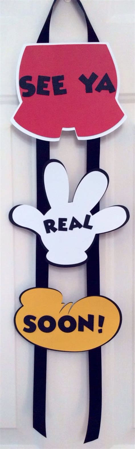 Items similar to Mickey Mouse "See Ya Real Soon" Sign on Etsy