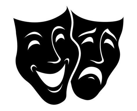 Theater masks, Comedy, Tragedy, Mask, SVG,Graphics,Illustration,Vector ...