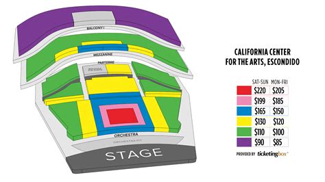 Escondido California Center for the Arts, Escondido Seating Chart