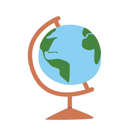 School globe clipart. Simple terrestrial globe flat vector illustration ...