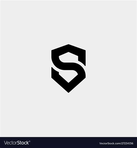 Letter s ss shield logo design simple Royalty Free Vector