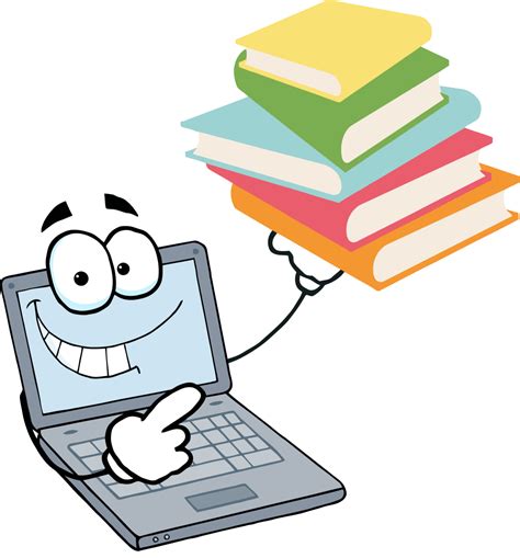 O computador e os livros | Education clipart, Kindergarten technology ...