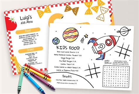 Free fun, printable kids menu templates - MustHaveMenus