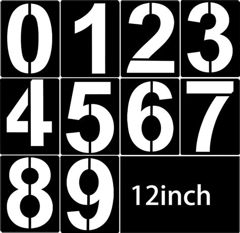 Amazon.com : 12inch Large Number Stencils 10Pcs Address Number Painting ...