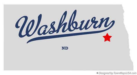 Map of Washburn, Griggs County, ND, North Dakota