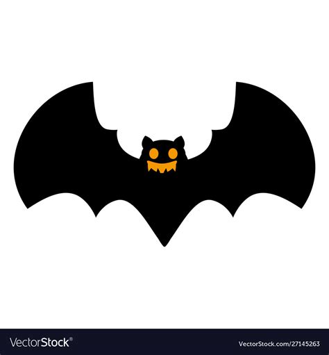 Bat flat single icon halloween symbol fear Vector Image