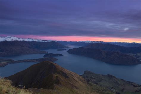 wallpaper mountains, dawn, lake, aerial view, new zealand HD ...