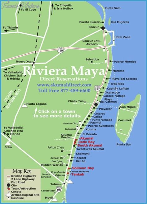 Riviera Maya Map - TravelsFinders.Com