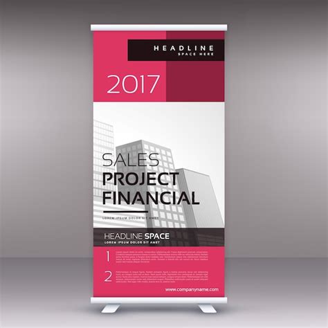 Pink business standee template Vector | Free Download