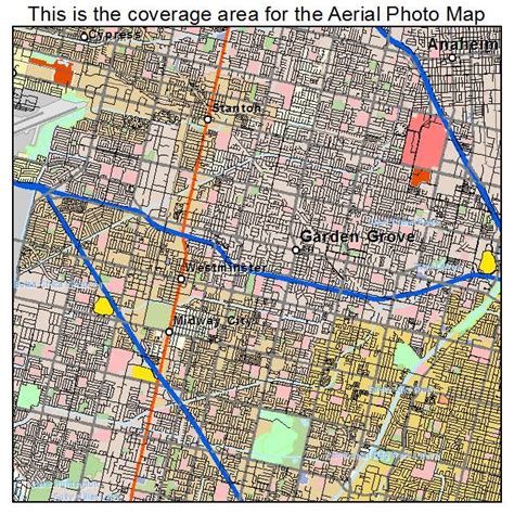 Aerial Photography Map of Garden Grove, CA California