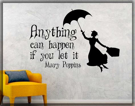 Mary Poppins Quote Anything Can Happen If You Let It Wall | Etsy