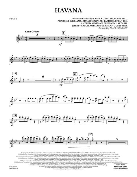 Havana - Flute by Matt Conaway Sheet Music for Concert Band at Sheet ...