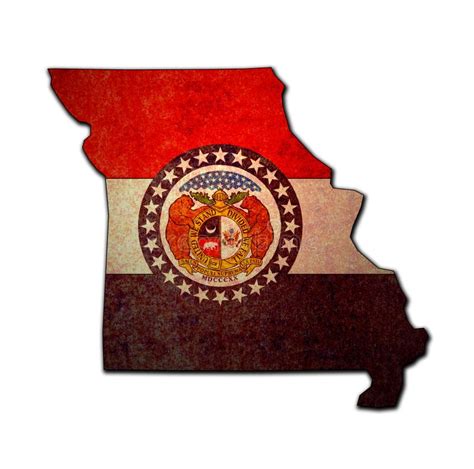 Missouri state with flag stock illustration. Illustration of emblem ...