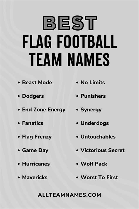 117 Flag Football Team Names For Kids And Adults