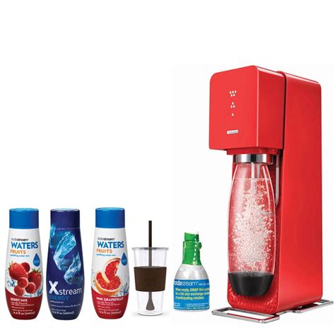 SodaStream Source Home Soda Maker Starter Kit, Red with Eco First ...