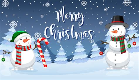 Merry Christmas snowman card 414614 Vector Art at Vecteezy