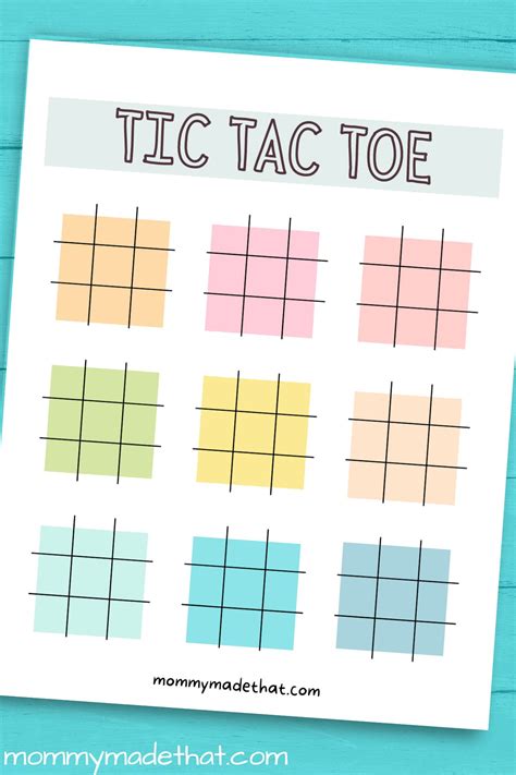 Printable Tic Tac Toe Boards (Free printable templates!)