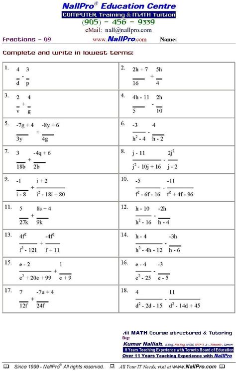 10th grade math worksheets kidsworksheetfun - 10th maths worksheet year ...