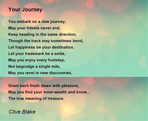 Your Journey - Your Journey Poem by Clive Blake