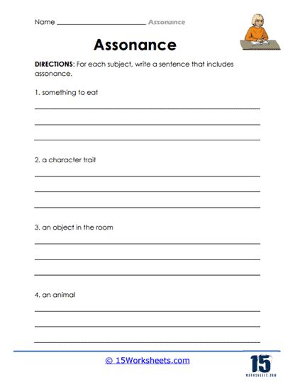 Assonance Worksheets - 15 Worksheets.com