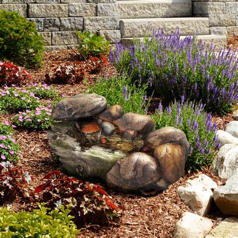 Pure Garden Outdoor Polyresin Stone Water Fountain – Lawn and Garden ...