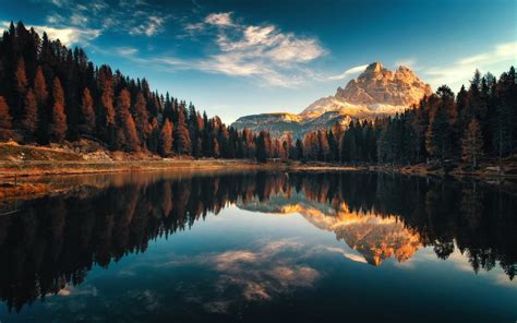 Dolomiti Italy Autumn Lago Antorno Landscape Photography Desktop Hd ...