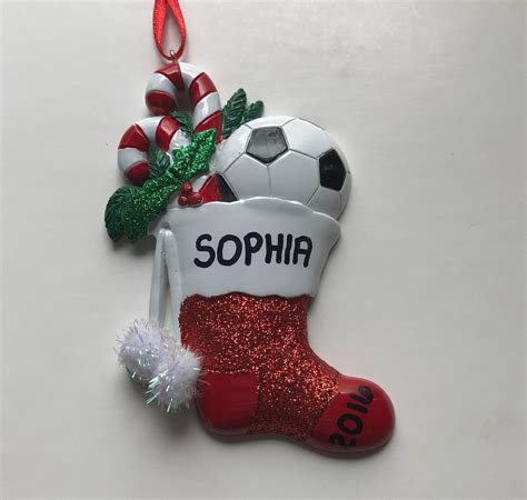 Soccer Personalized Christmas Ornaments for Kids Soccer | Etsy