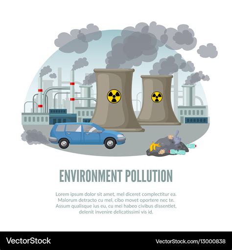 Cartoon environmental pollution template Vector Image