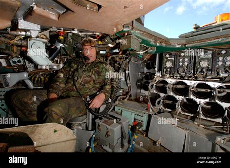 Driver inside Chieftan tank. Cornwall Stock Photo - Alamy