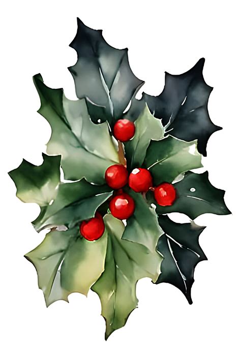 holly leaves and berries 28878278 PNG