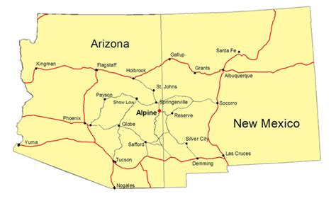 Arizona New Mexico Map | World Map 07