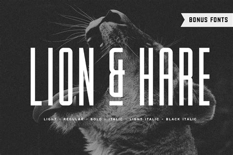 Lion & Hare Font + Bonus Fonts! | Condensed font, Tall font, Typography